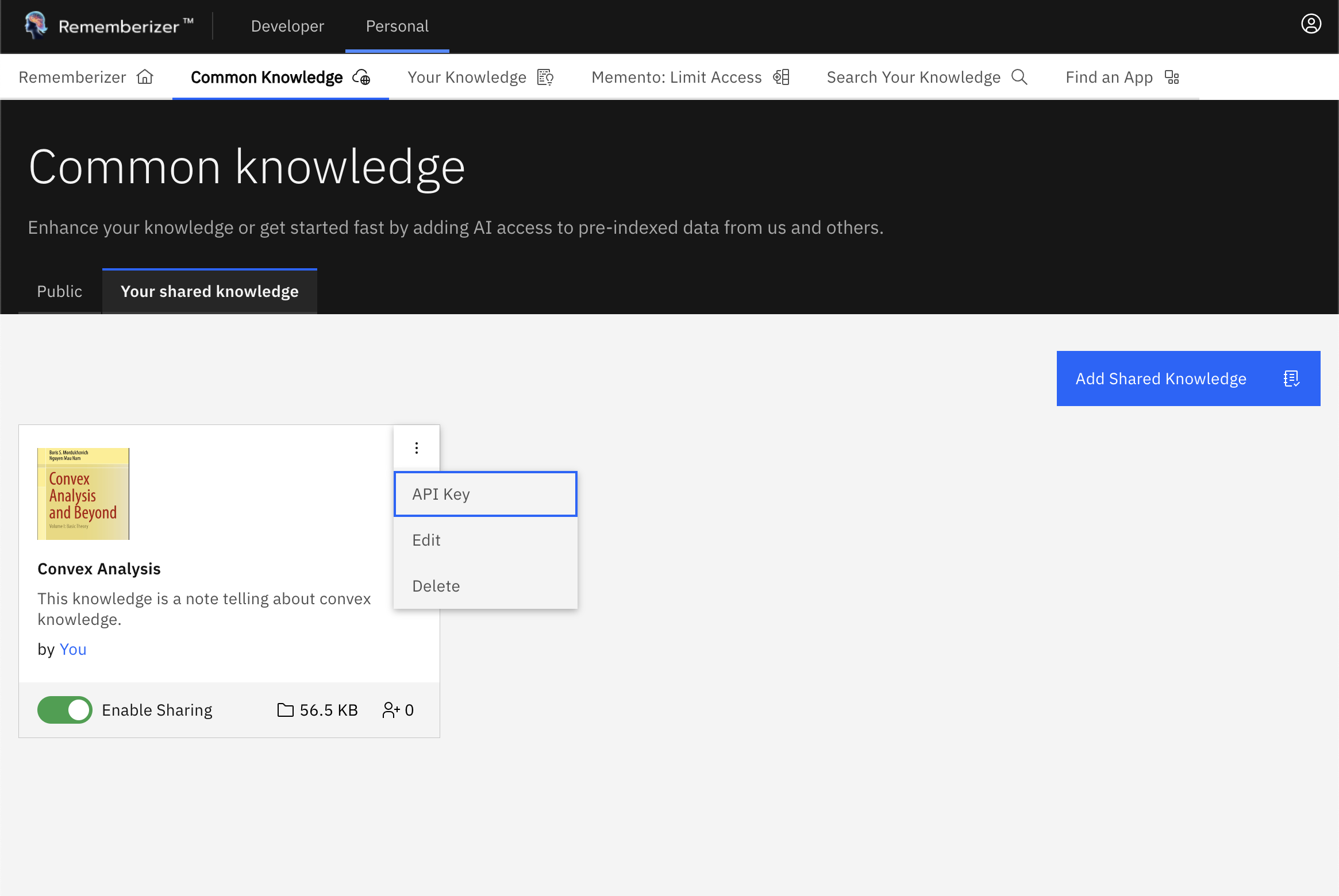 knowledge open API key