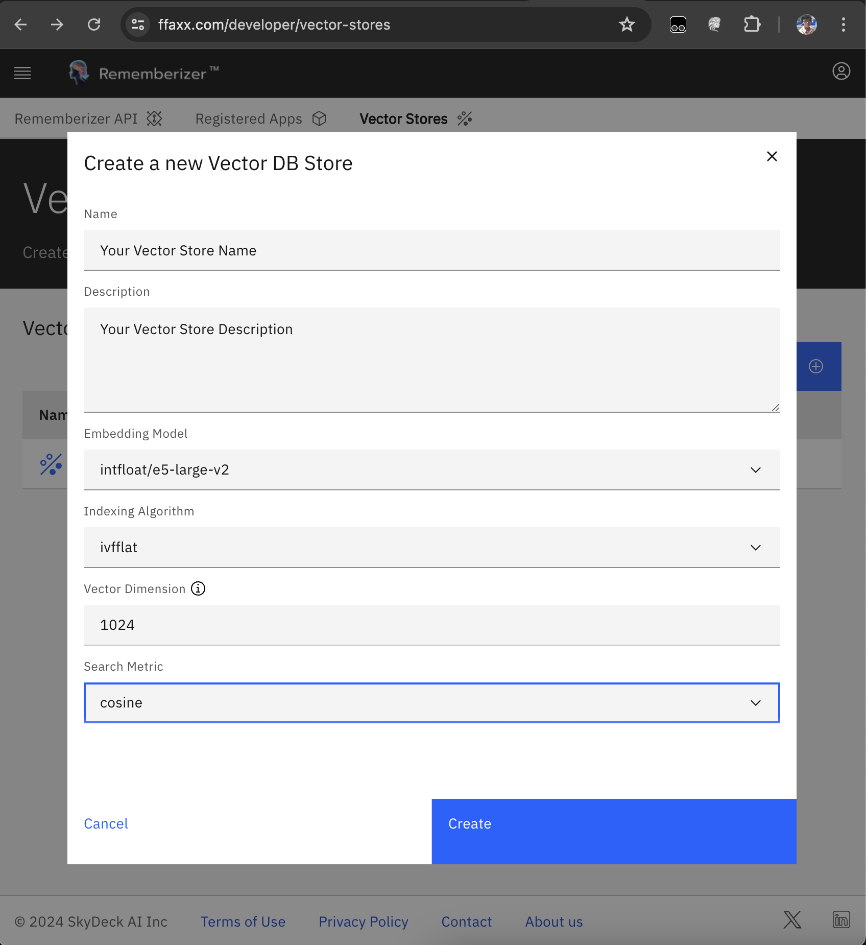 创建新向量存储
