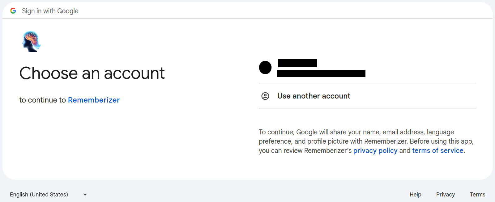 Google 账户选择
